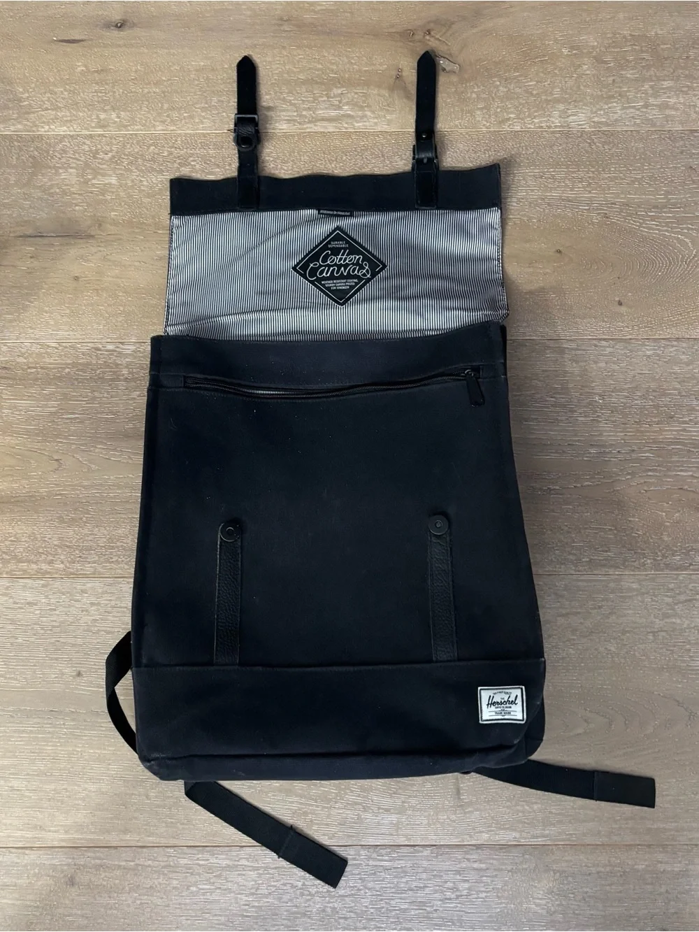 Herschel Supply Company Black Canvas Flap Backpack